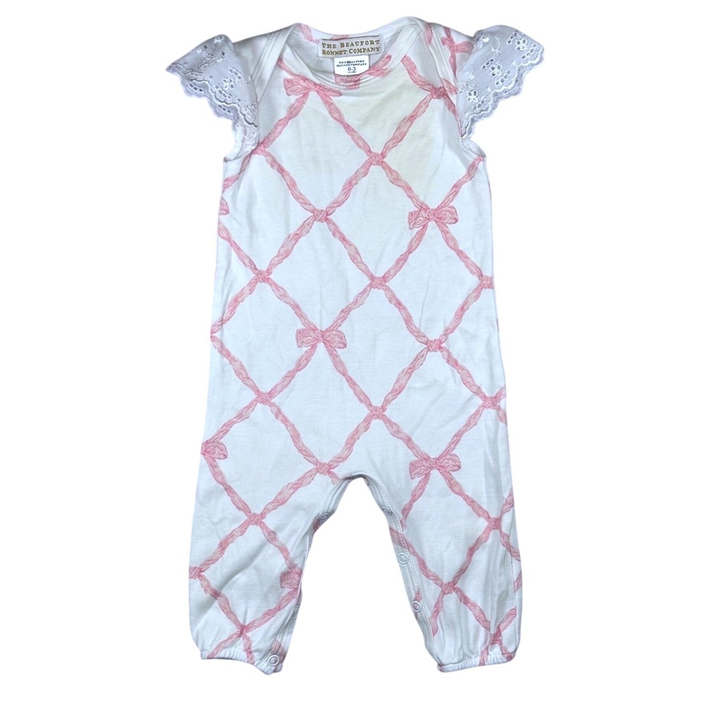TBBC The Beaufort Bonnet Company Wendy's Warm Onesie Romper in Belle Meade Bow